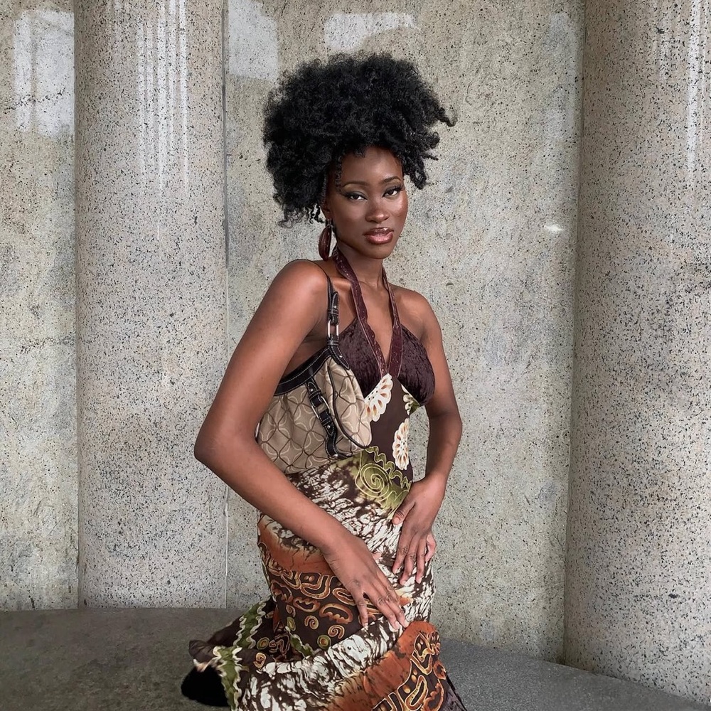 Bohemian Patterned Halter Dress